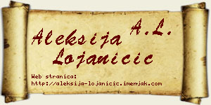 Aleksija Lojaničić vizit kartica